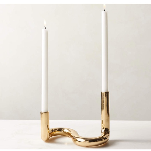 CB2 Accents Cb2 Freya Gold Polished Brass Double Taper Candle Stick Holder Poshmark
